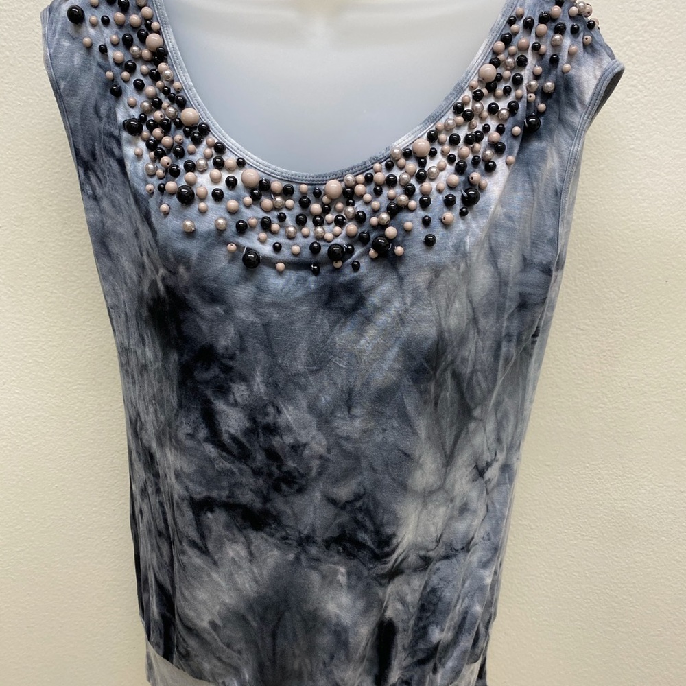 Boston Proper Beaded tie dyed top size small